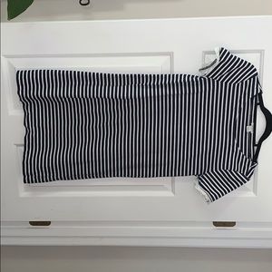 J crew factory navy and white shift dress